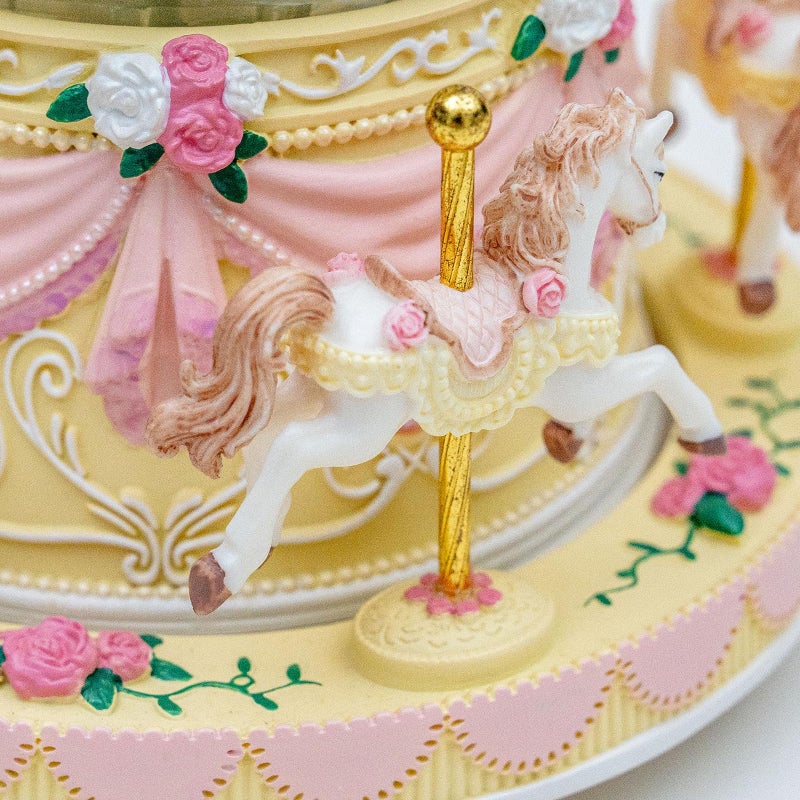 Mr.Winder Music Box Carousel Horse Snow Globe with Color Light, Carousel Musical for Christmas Anniversary Birthday Gift for Girls Daughter Women Mom Granddaughter Play You are My Sunshine - Image 4